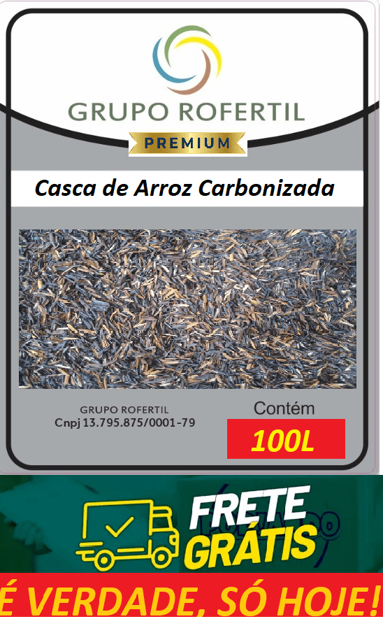 Casca de Arroz Carbonizada Original Frete Gratis 100 Litros