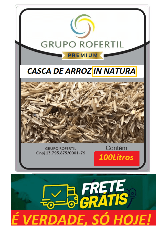 Casca de Arroz Natural 100 Litros Original Lacrado