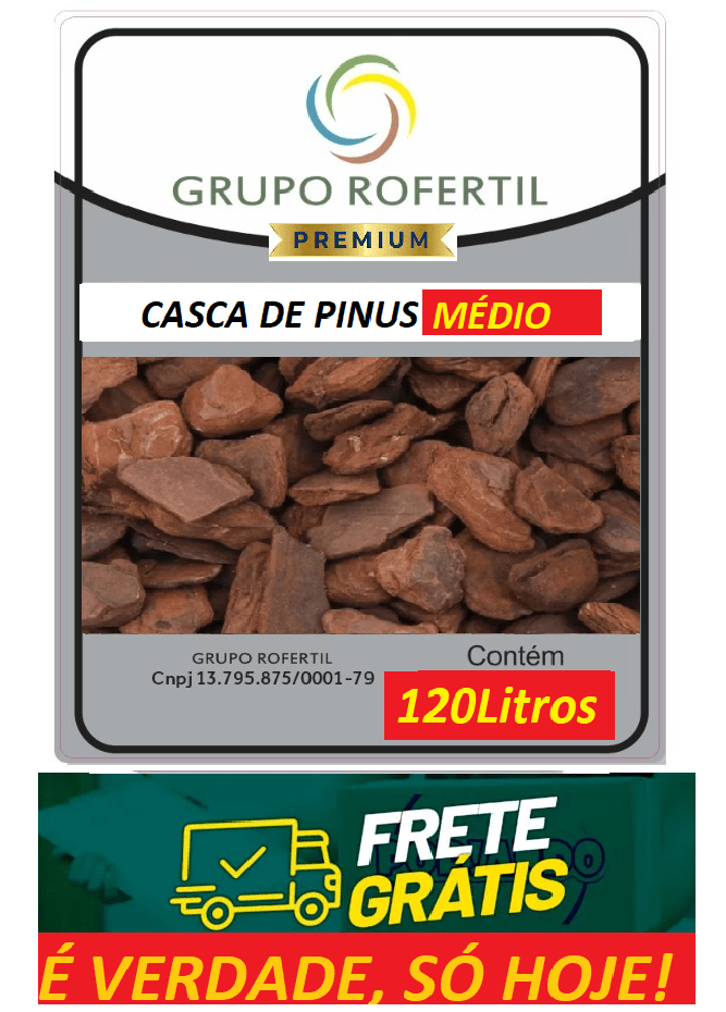 Casca de Pinus Polida Higienizado Original Frete Grátis 120 Litros