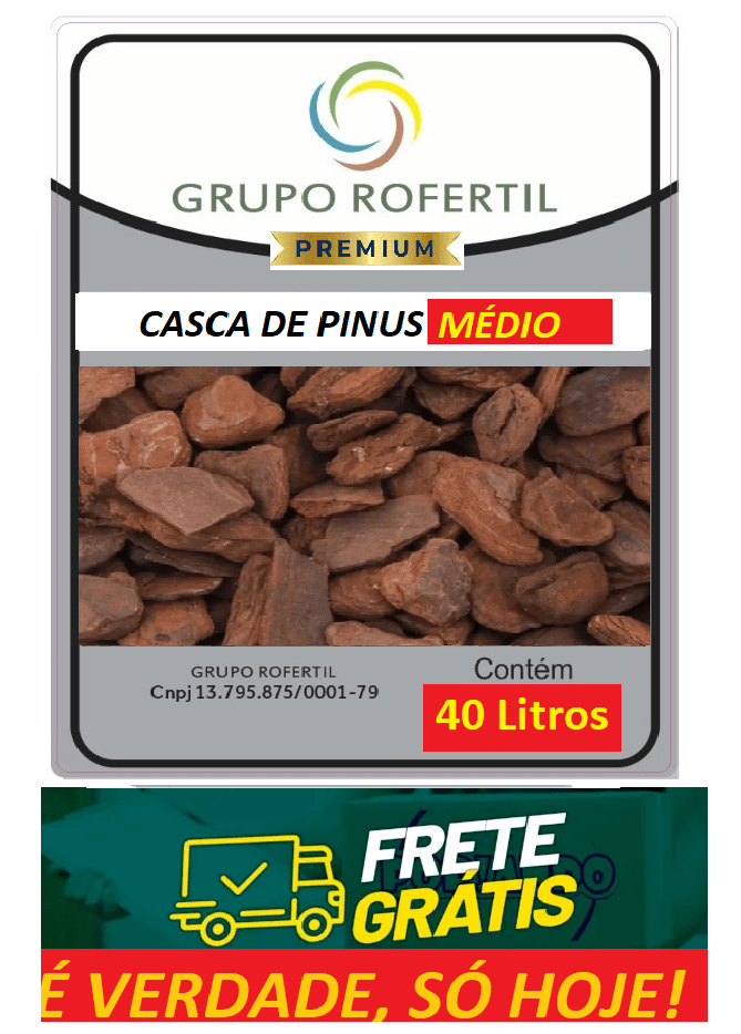 Casca de Pinus Polida Higienizado Original Frete Grátis 40 Litros