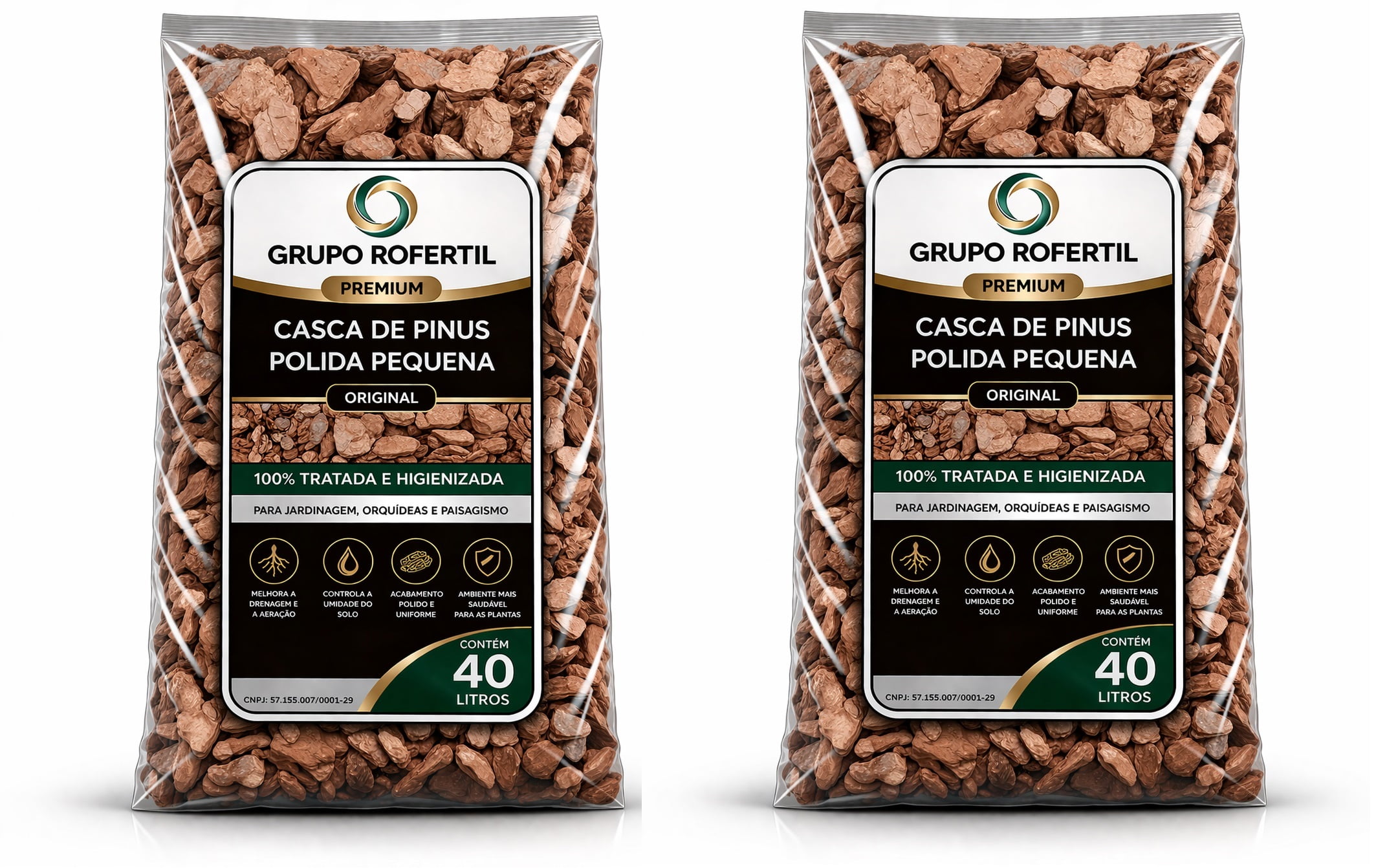 Kit 80 Litros Casca de Pinus Polida Pequena Premium para Jardim – Acabamento Fino e Proteção do Solo com Frete Grátis 