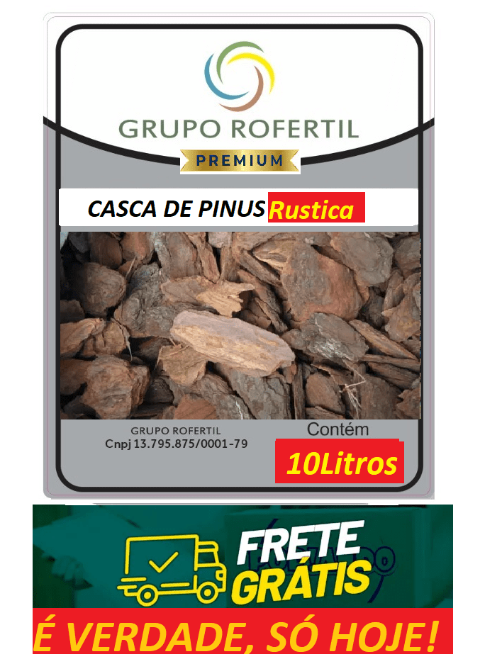 Casca de Pinus Rustica Higienizado Original Frete Grátis 10 Litros