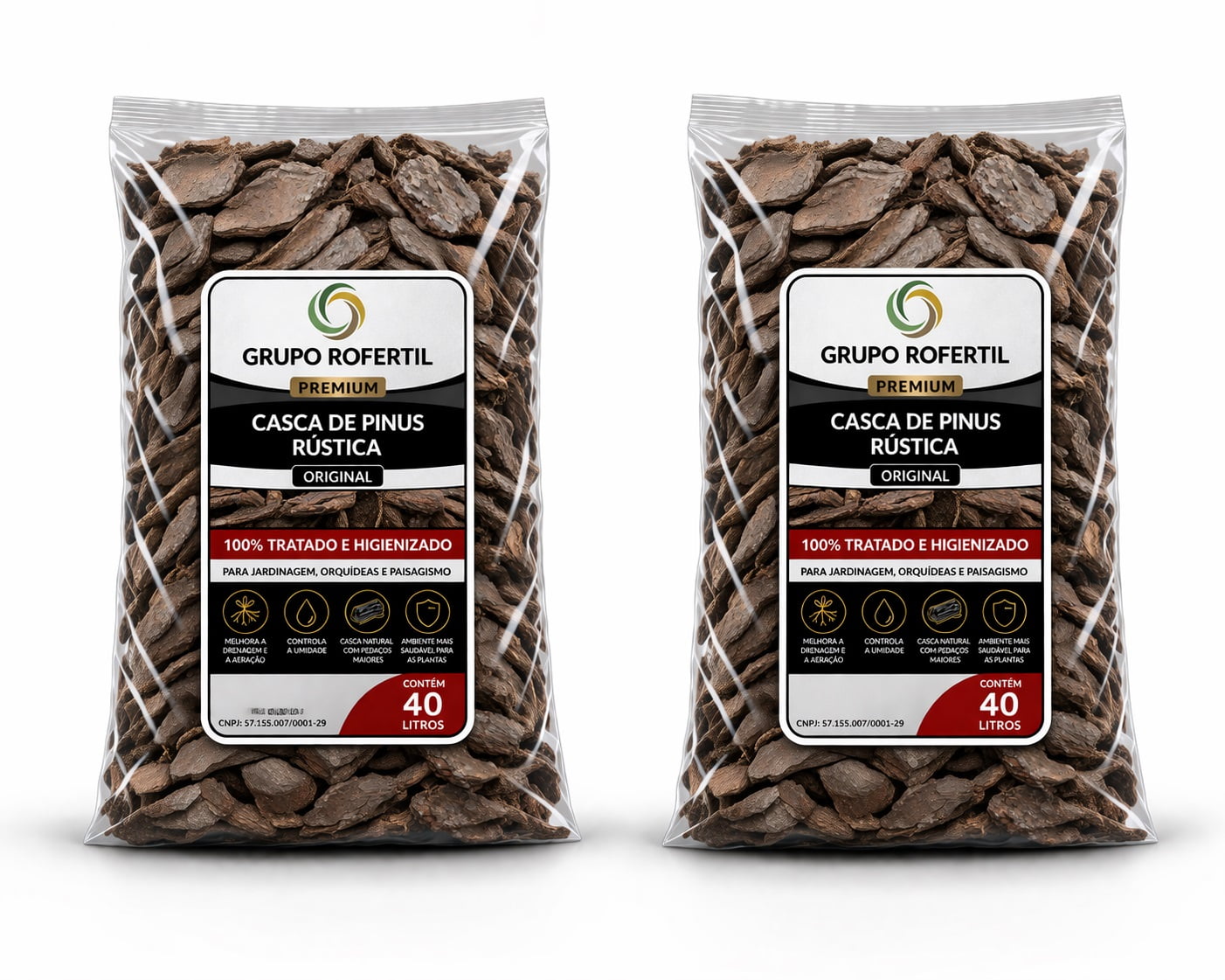 Kit 80 Litros Casca de Pinus Rústica para Jardim – Cobertura Natural do Solo com Frete Grátis