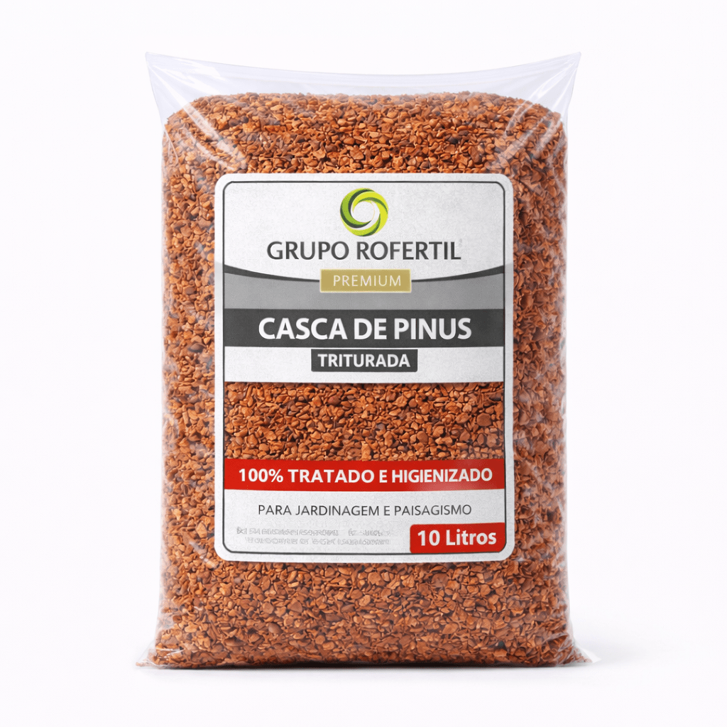 Casca de Pinus Triturada 10 Litros Para Jardinagem e Vasos – Frete Grátis