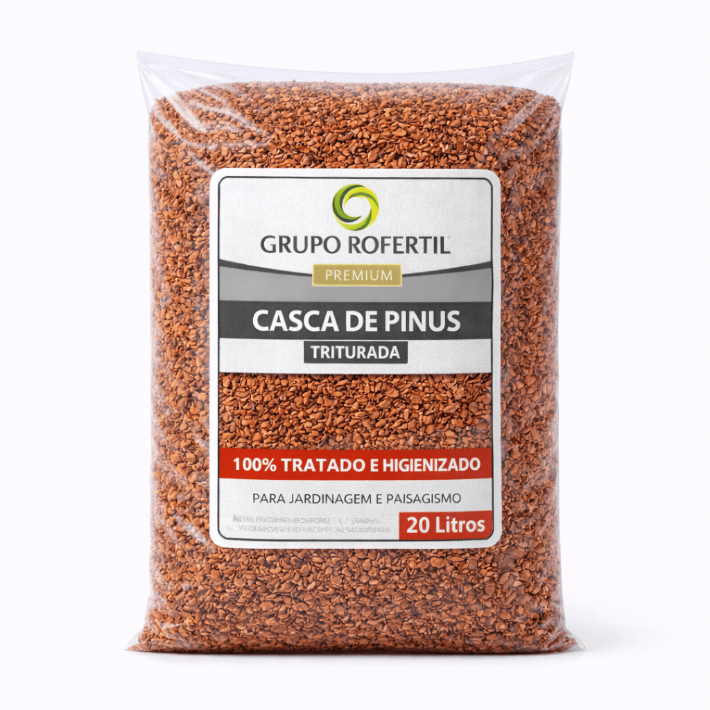 Casca de Pinus Triturada 20 Litros Para Jardinagem e Vasos – Frete Grátis