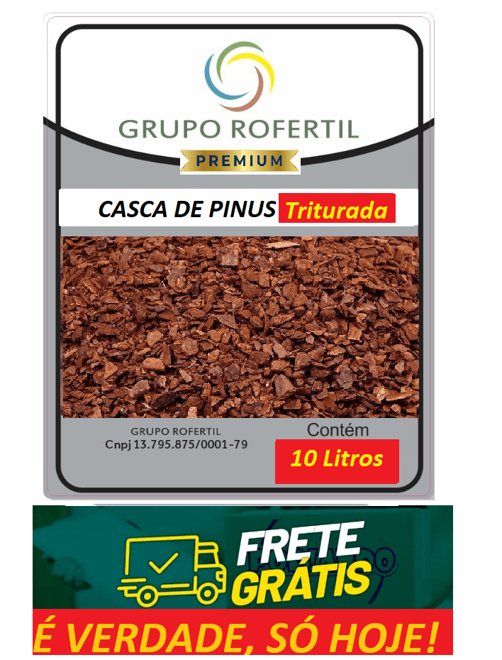 Casca de Pinus Triturada Higienizado Original Frete Grátis 10 Litros