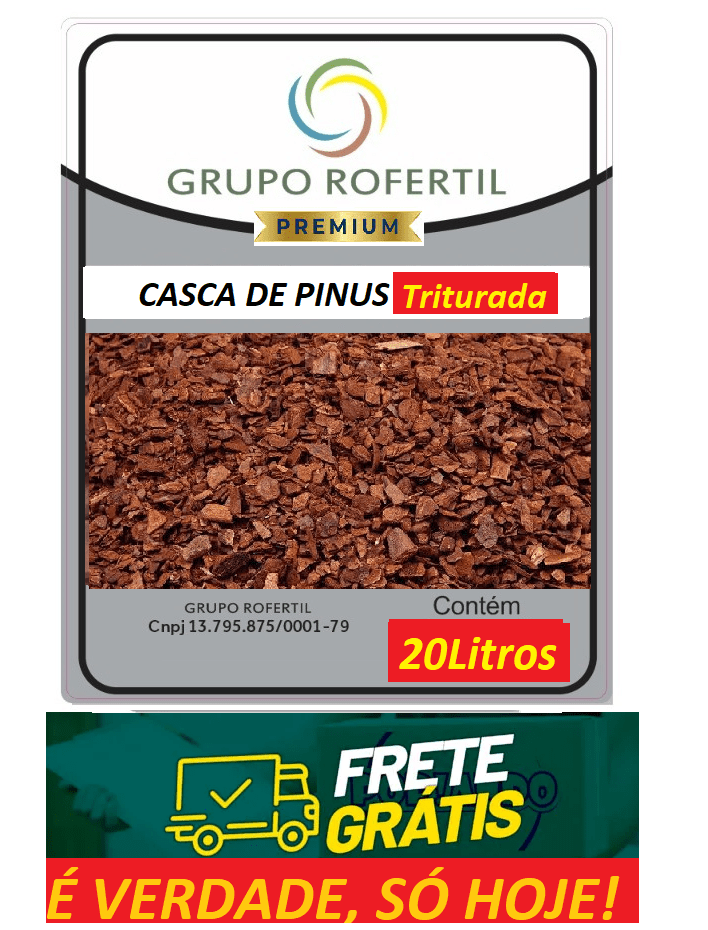 Casca de Pinus Triturada Higienizado Original Frete Grátis 20 Litros