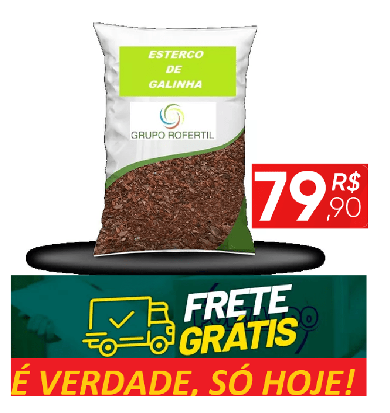 Esterco De Galinha - Adubo Orgânico - Jardinagem - 30kg