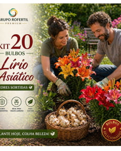 Kit 20 Bulbos de Lírio Asiático Cores Sortidas Para Jardins Floridos e Ornamentais