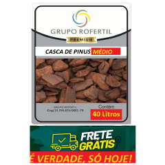 Casca de Pinus Média Polida Original Grupo Rofertil 40 Litros