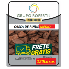 Casca de Pinus Média Polida Original Grupo Rofertil 120 Litros 