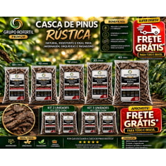 Casca de Pinus Rústica 40 Litros para Jardim – Cobertura Natural do Solo com Frete Grátis