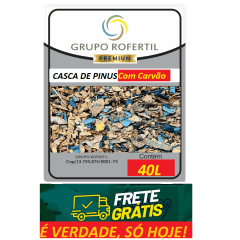 Casca de Pinus Triturada com Carvão Original Grupo Rofertil 40 Litros