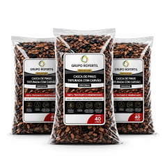 Casca de Pinus Triturada com Carvão 120 Litros para Jardim – Melhor Drenagem e Proteção do Solo com Frete Grátis