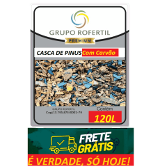 Casca de Pinus Triturada com Carvão Original Grupo Rofertil 120 Litros