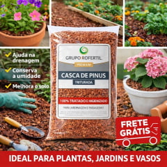 Casca de Pinus Triturada 20 Litros Para Jardinagem e Vasos – Frete Grátis